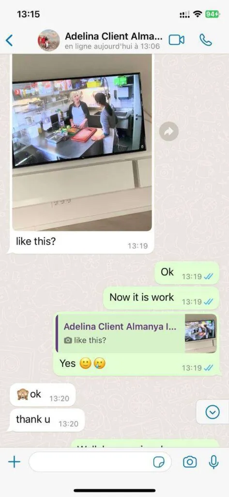 vixeo tv verified customer WhatsApp feedback and activation confirmation screenshot 4