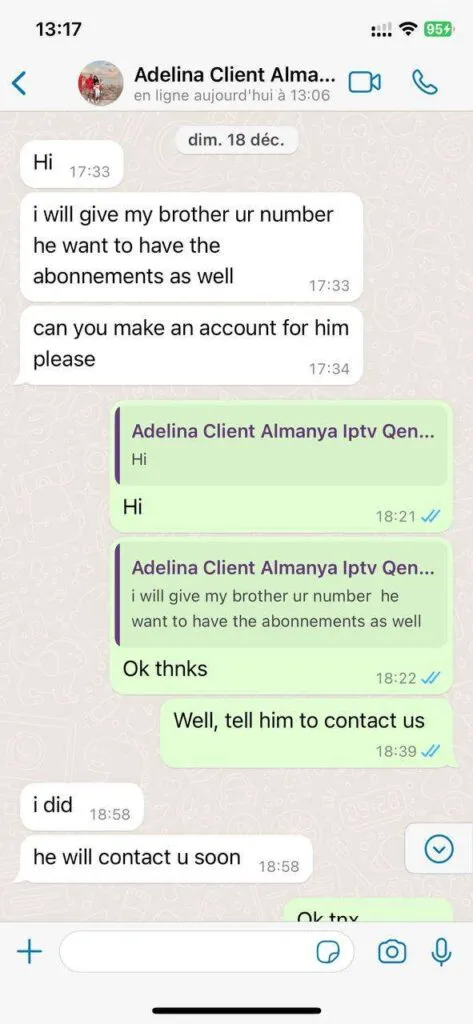 vixeo tv verified customer WhatsApp feedback and activation confirmation screenshot 5